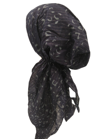 SG LEO1-NG Navy/Grey Leopard Cotton Pre-Tied Bandanna myselflingerie.com